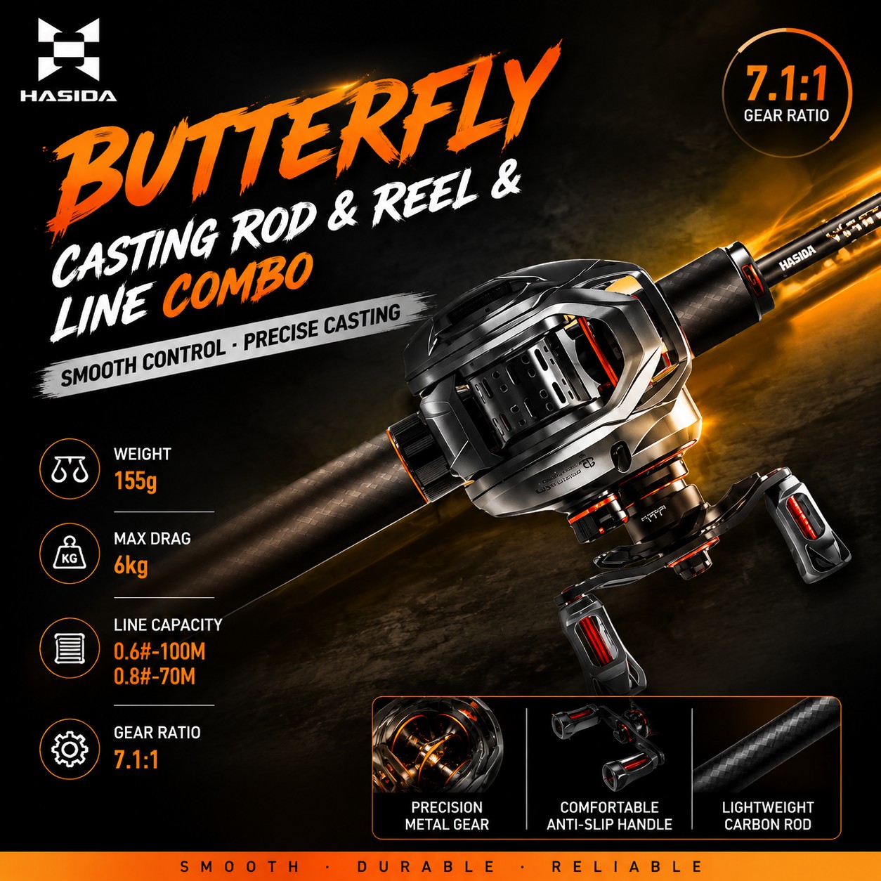 Fishing Rod Carbon Fiber - Canne à pêche HASIDA BFS en